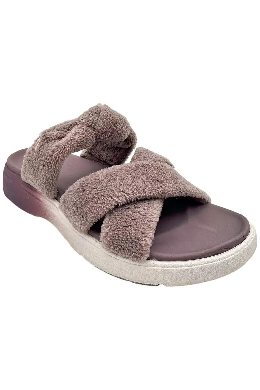 Lamo Terry Cloth Crossband Sandals Tiki Purple - Medium